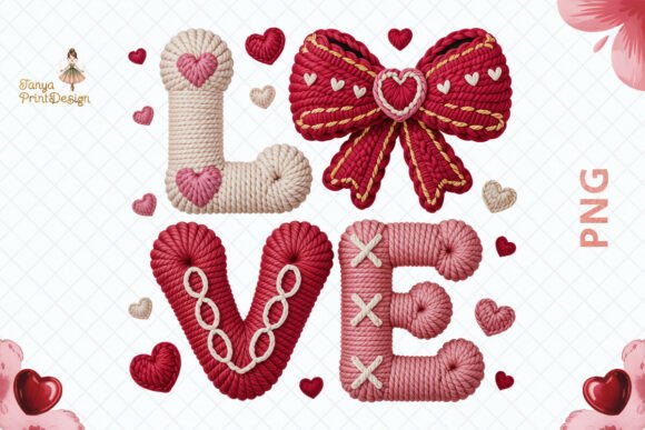 Crochet Love PNG for Valentine’s Day