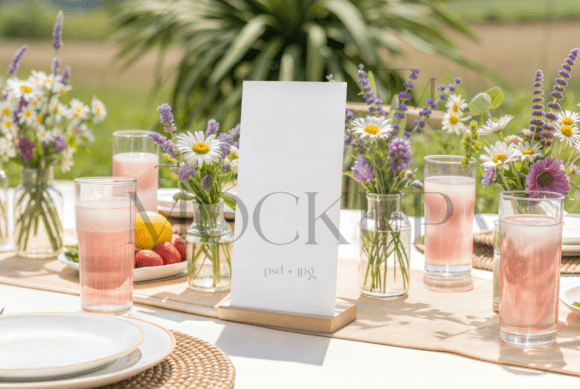 Elevating Coastal Designs with a Beach Wedding Menu Mockup