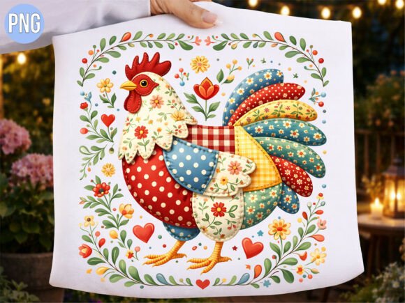 Elevating Print-on-Demand with the Scandi Folk Art Rooster Floral Shirt PNG