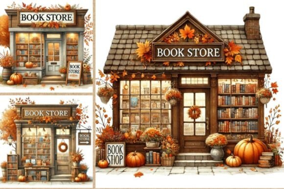 Evaluating the Autumn Book Shop Clipart Bundle for Seasonal Design Projects