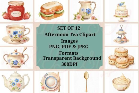 Evaluating the Vintage Afternoon Tea Clipart Set for Creative Projects