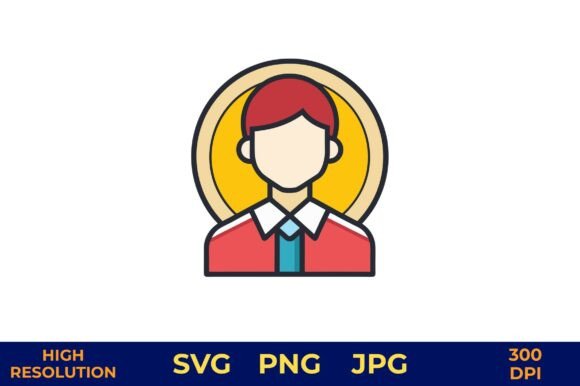 Flat Vector Role Model Icon in Vibrant Colors