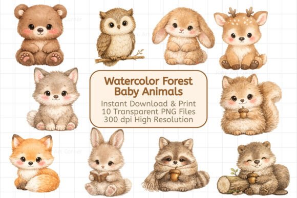 Strategic Design Decisions: Leveraging the Watercolor Forest Baby Animals Bundle for Brand Cohesion
