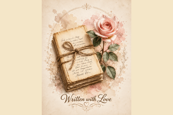 Vintage Love Letters Watercolor: Blending Nostalgia with Modern Design