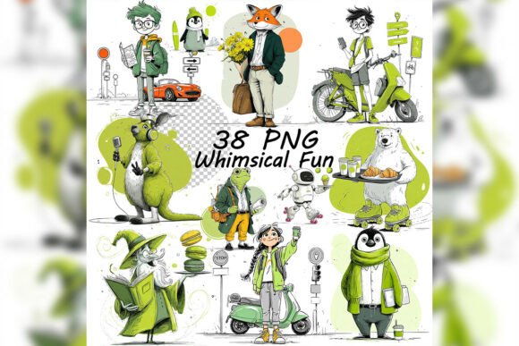 Whimsical Fun Characters Clipart Set: A Creative Resource for Digital Design