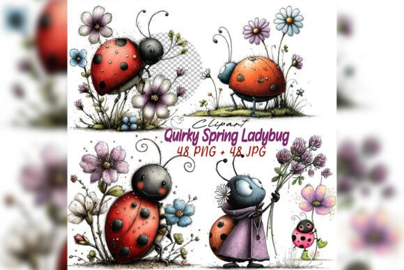 Whimsical Ladybug Clipart Set: A Creative Resource for Playful Designs